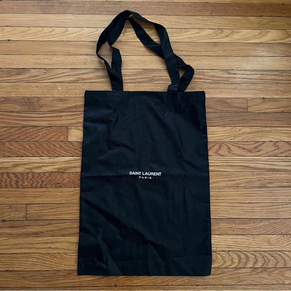 Saint Laurent black cotton tote bag